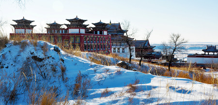 Exterior landscape view of a templeのeditorial素材