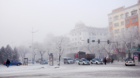 Hulun Buir city snow sceneryのeditorial素材