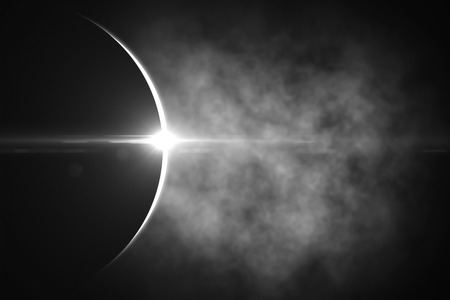 The moon covers the sun in a beautiful solar eclipse. Other color and views available. 3d rendering - Illustrationの写真素材