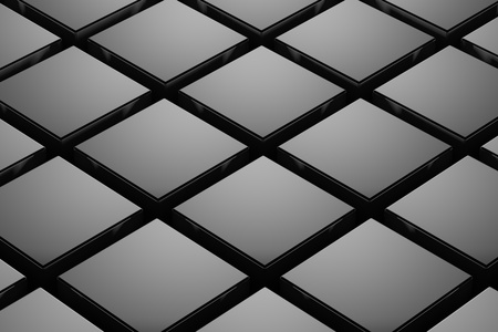 Abstract black metal squares. Used for background and graphic source. 3d rendering - Illustrationの写真素材