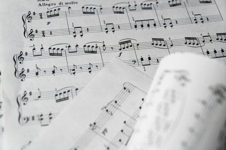 Music score in black and white. Used for background. image.の写真素材