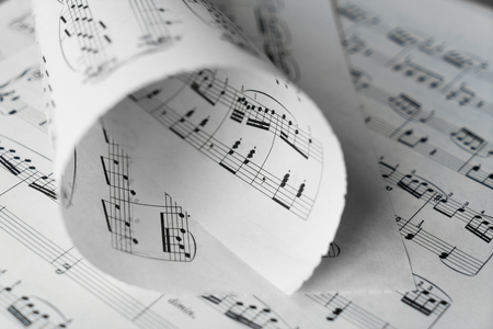 Music score in black and white. Used for background. image.の写真素材