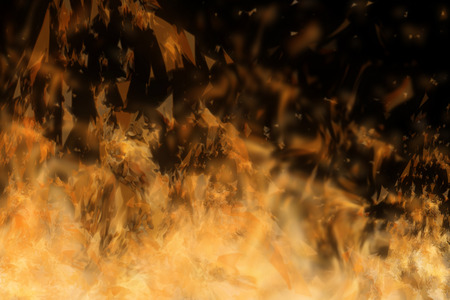 Abstract fire isolated in black background. Used for graphic source or background. 3d rendering -...