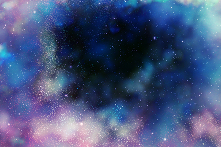 3d rendering.Colorful galaxy in space, beauty of universe, cloud of star, isolated with black background. - Illustrationの写真素材