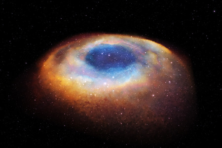 3d rendering.Colorful galaxy in space, beauty of universe, cloud of star, isolated with black background. - Illustrationの写真素材