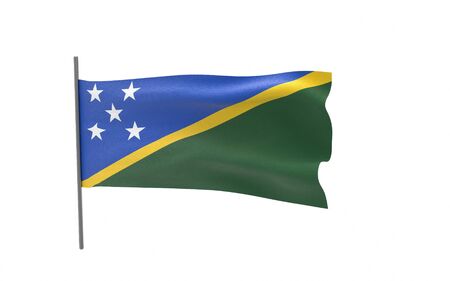 Illustration of a waving flag of Solomon Islands. 3d rendering.の写真素材