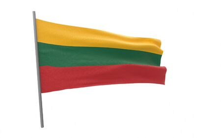Illustration of a waving flag of Lithuania. 3d rendering.の写真素材