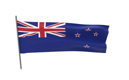 Illustration of a waving flag of New Zealand. 3d rendering.の写真素材