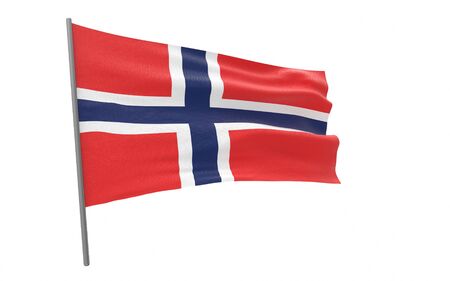 Illustration of a waving flag of Norway. 3d rendering.の写真素材