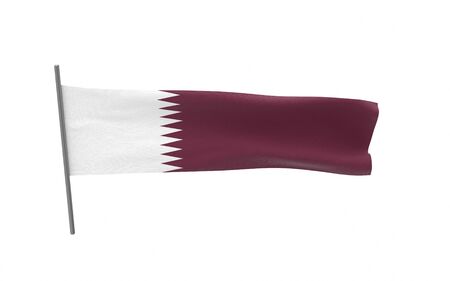Illustration of a waving flag of Qatar. 3d rendering.の写真素材