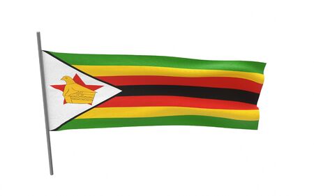 Illustration of a waving flag of Zimbabwe. 3d rendering.の写真素材