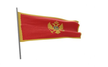 Illustration of a waving flag of Montenegro. 3d rendering.の写真素材