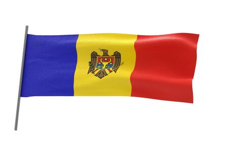 Illustration of a waving flag of Moldova. 3d rendering.の写真素材