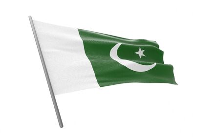 Illustration of a waving flag of Pakistan. 3d rendering.