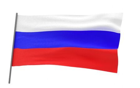 Illustration of a waving flag of Russia. 3d rendering.の写真素材
