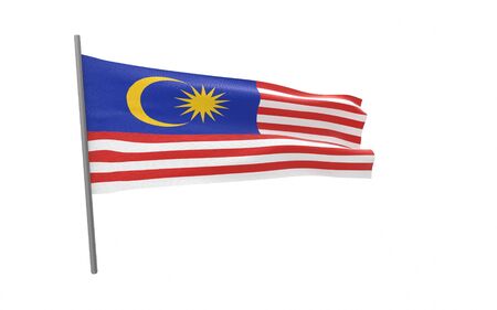 Illustration of a waving flag of Malaysia. 3d rendering.の写真素材