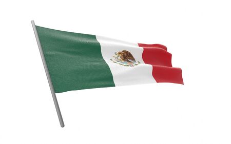 Illustration of a waving flag of Mexico. 3d rendering.の写真素材