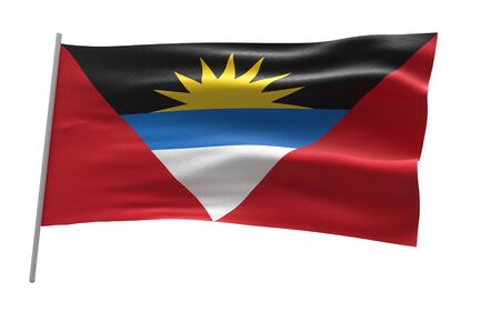 Illustration of a waving flag of Antigua and Barbudaの写真素材
