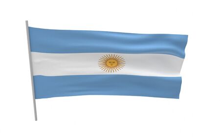 Illustration of a waving flag of Argentinaの写真素材