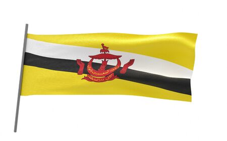 Illustration of a waving flag of Bruneiの写真素材