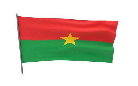 Illustration of a waving flag of Burkina Fasoの写真素材