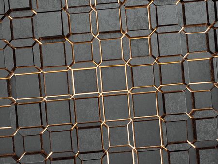 Abstract Metal textured Background With Yellow light. Technology And Science Concept. Used for...