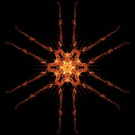 Flowers of Flames. Flower made by fire. Abstract pattern. Background. 3d rendering - illustration.の写真素材