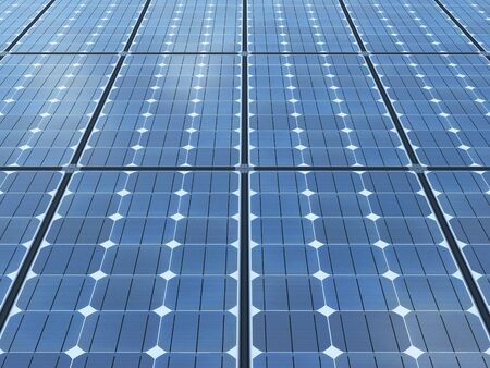 Details of solar panels. The concept of renewable energy and new energy. 3d rendering -...