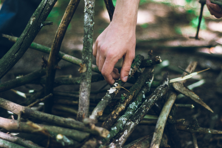 Starting up a Bonfireの写真素材