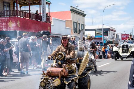 Thames,Waikato - November 10 : Steam Punk parade on November 10, 2018 on the main street of Thames in New Zealand .のeditorial素材