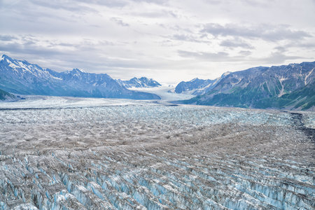 Glacier Knik in summer, Alaska, US