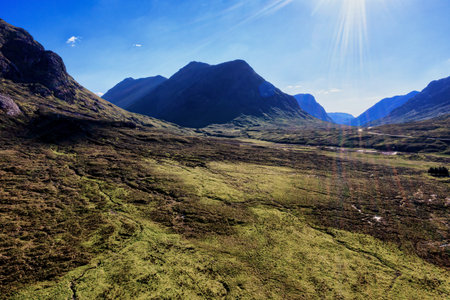 Beuatiful Scotland landscape from a birds-eye view