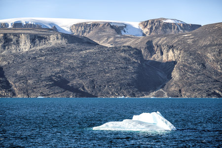 View of the glacier tongues of the Nuussuaq Peninsula, Greenland