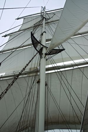 Full sails on a shailship