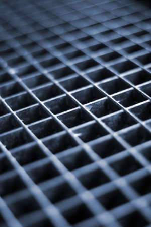 aluminum grid with selective focus pointの写真素材
