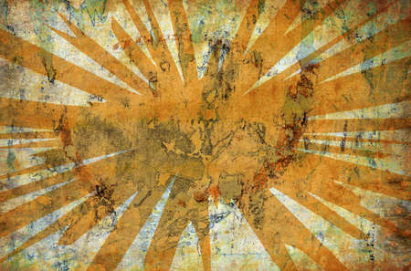 abstract yellow vintage grunge background with sun rays for multiple uses の写真素材