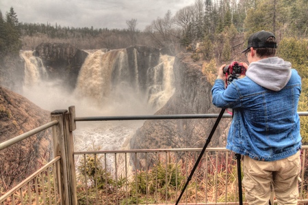 A young Photographer captures of images of a Waterfall in both Minnesota and Ontario