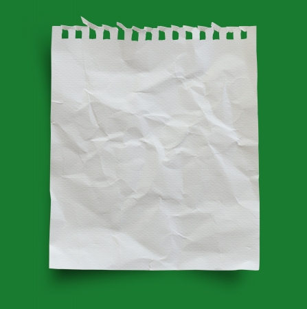 Blank torn art paper on green background with clipping path.の写真素材
