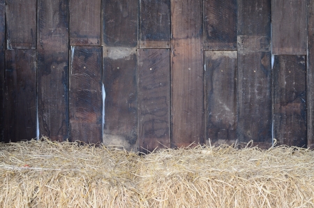 Wood panel with hays.の写真素材