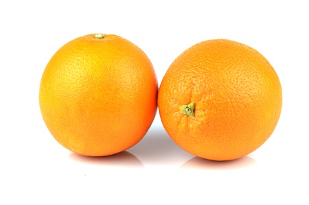 Ripe orange isolated on white.の写真素材