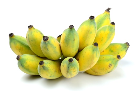 Ripening bananas isolated on white.の写真素材