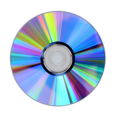 Close up of  CD or DVD, isolated on white.の写真素材