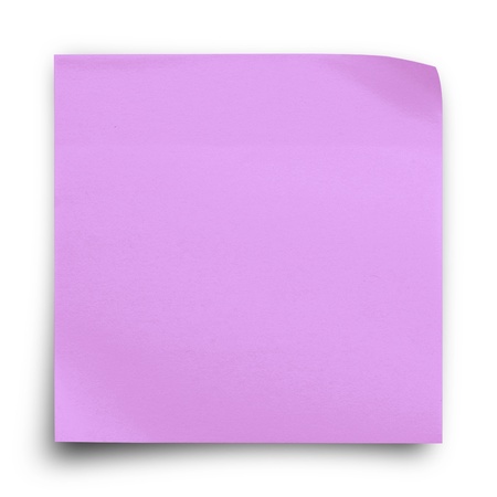 Purple sticker paper note on white backgroundの写真素材