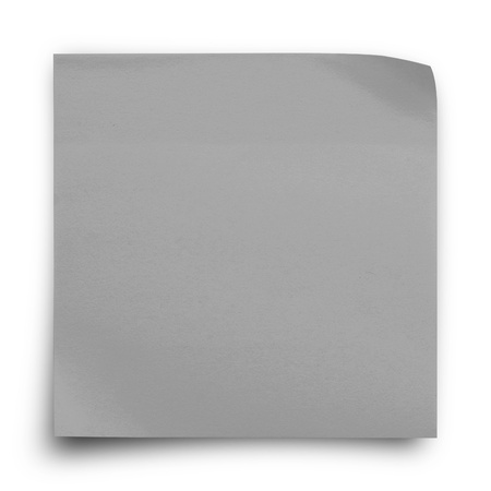 Gray sticker paper note on white backgroundの写真素材
