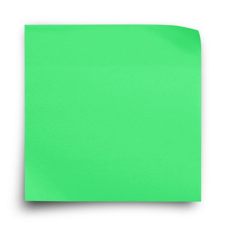 Lighter green sticker paper note on white backgroundの写真素材