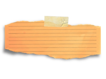 Piece of torn brown paper with  tape, clipping pathの写真素材