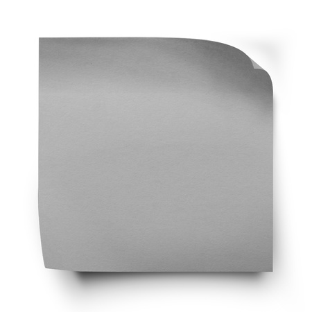 Gray sticker paper note isolated on white with clipping  pathの写真素材