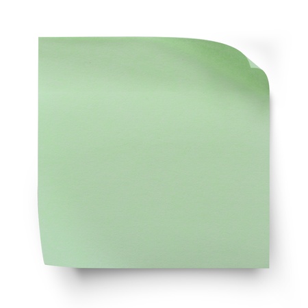 Light green sticker paper note isolated on white with clipping  pathの写真素材