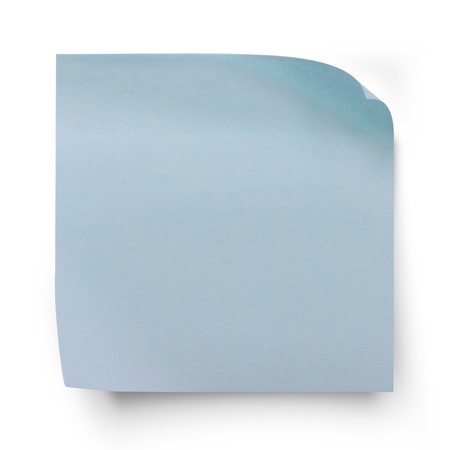 Light blue sticker paper note isolated on white with clipping  pathの写真素材