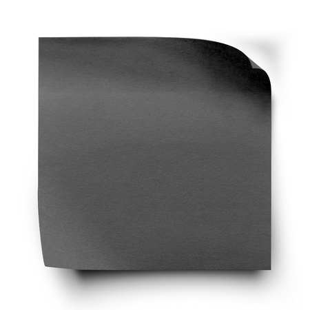 Black sticker paper note isolated on white with clipping  pathの写真素材